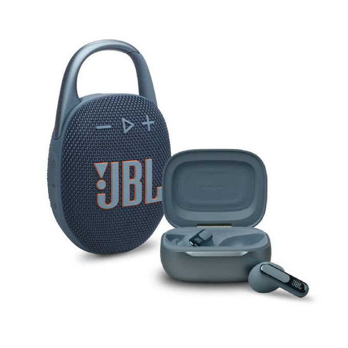 KIT JBL Clip 5 Blue + Live Beam 3 Blue