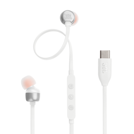 JBL Tune 310C USB - White - Wired Hi-Res In-Ear Headphones - Hero image number null